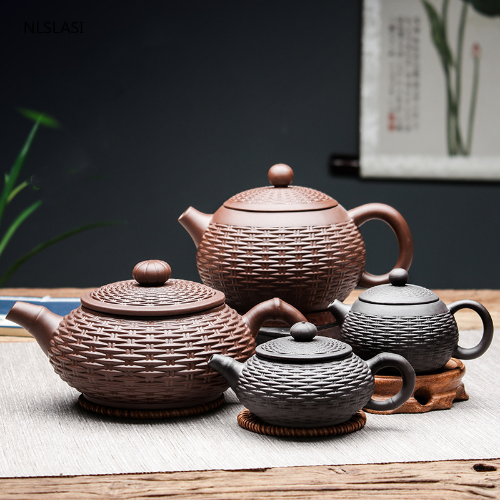 Chinese Yixing Tea Pot Purple Clay Xishi Filter Teapot Kettle Handmade Tea Set