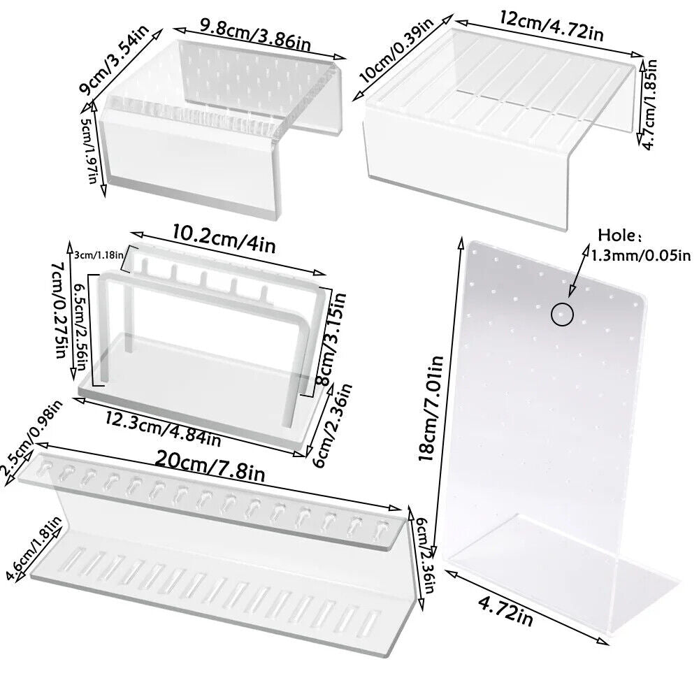 Jewelry Display Stands Acrylic Clear Board Tongue Stud Navel Earrings Organizers