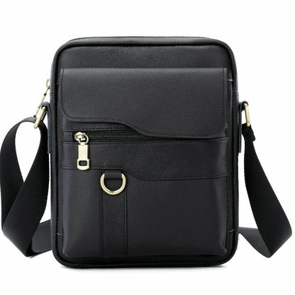 100% Genuine Leather Men's Sling Shoulder Bag Messenger Bag 8" Handbag Crossbody