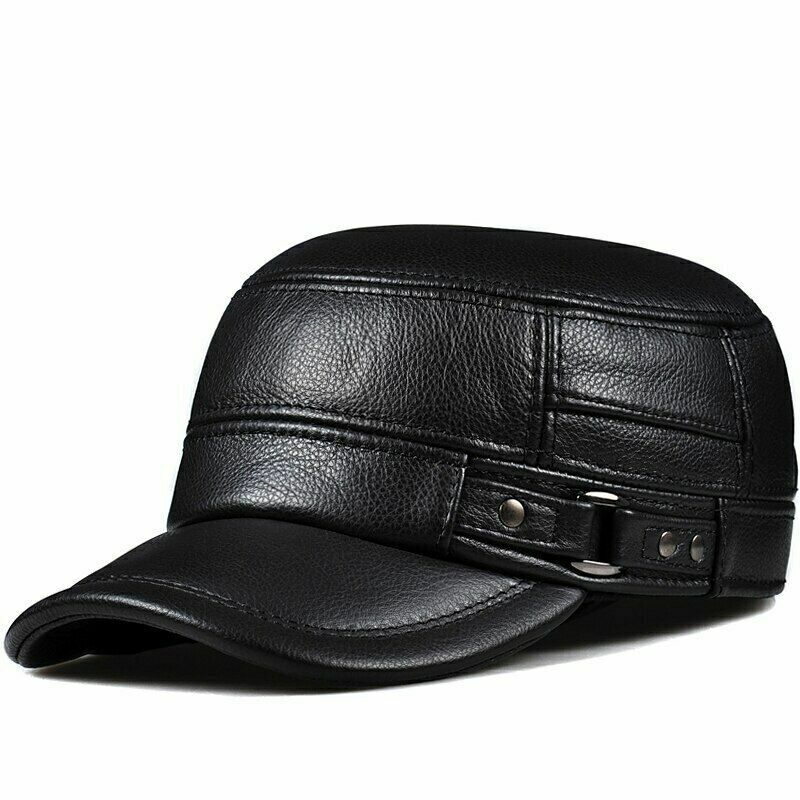 Autumn and Winter Men's Hat Fashion New Soft Leather Hat Top Hot
