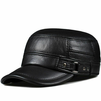 Autumn and Winter Men's Hat Fashion New Soft Leather Hat Top Hot