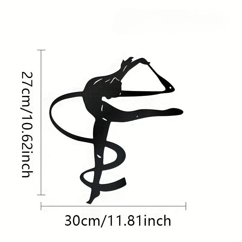 CIFBUY Gymnastics Metal Wall Art Decoration, Black Wall Hanging Decoration