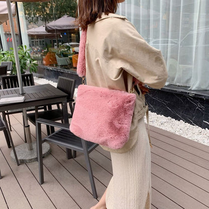 Bag Women's Plush Shoulder Bags Large Capacity Messenger Bag Handbag