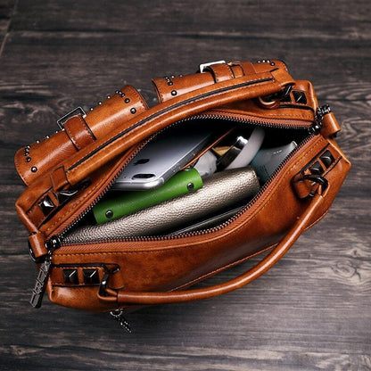 Vintage Leather Handbag Crossbody Fashion Shoulder Ladies Black Hand Sling Bags
