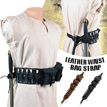 Vintage Medieval Alchemy Sword Belt Bag Healer Bottle Sash Witchcraft Larp Cos