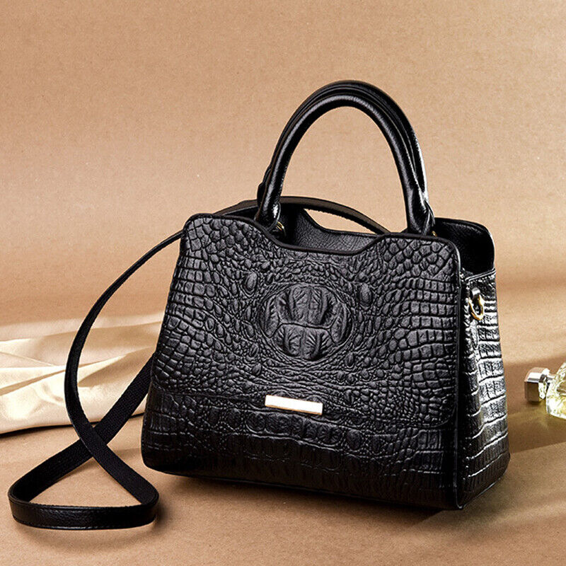 Lady's Leather Crocodile Handbags Sling Satchel Tote CrossBody Bags Shoulder Bag