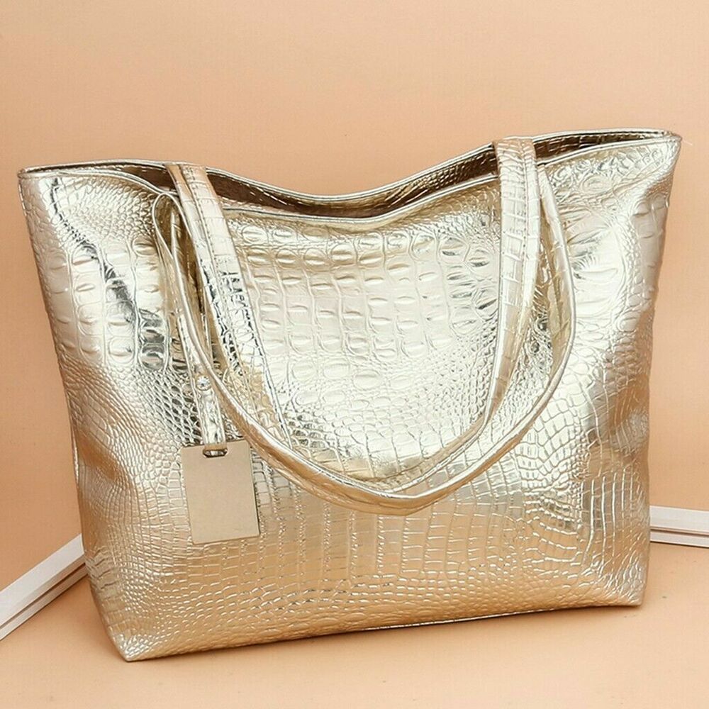 Women's Bag Crocodile Pattern Handbag Lady Shoulder Bag Black Sholder Bag