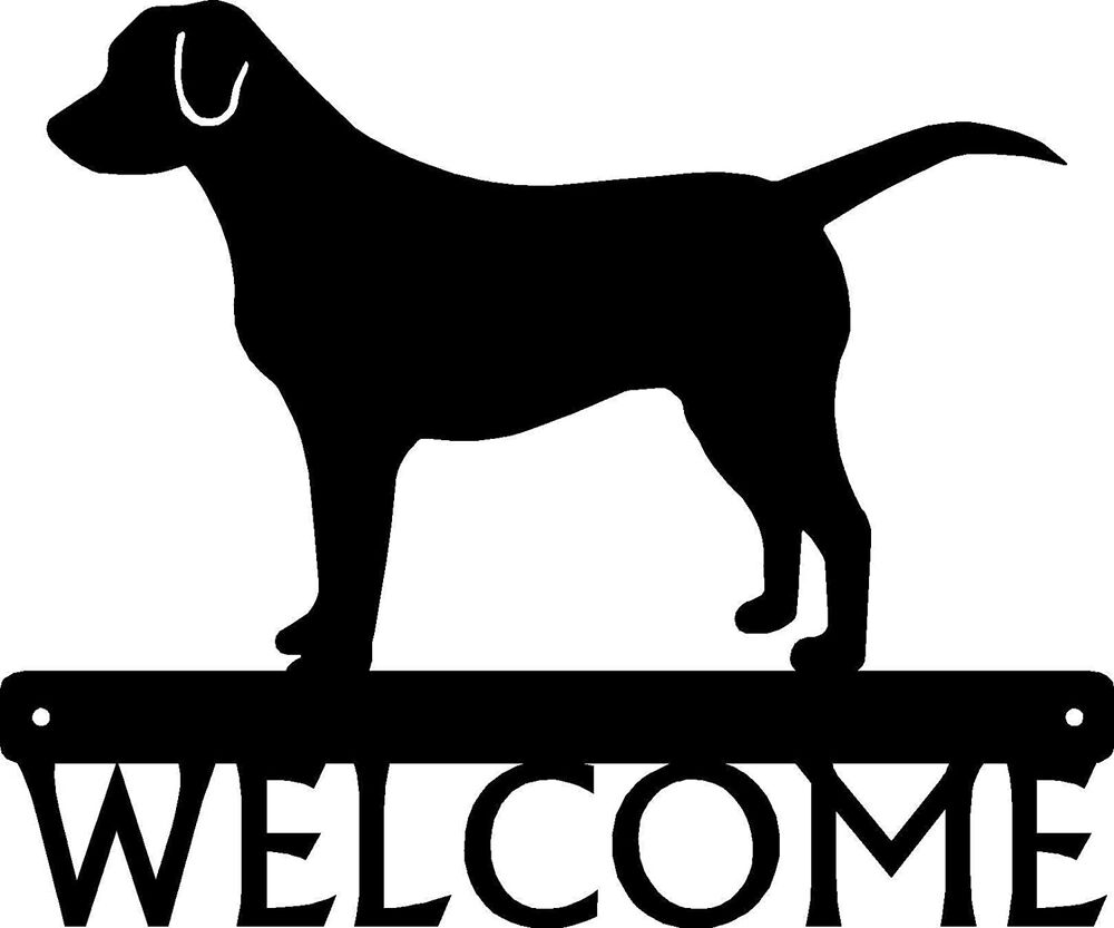 Dog Welcome Sign - Labrador - 12 inch Wide Metal Wall Art
