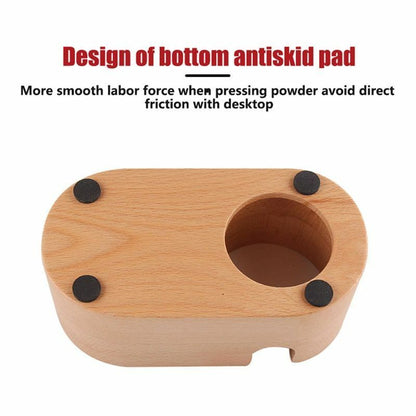 51/58mm Manual Wood Coffee Tamper Holder Mat Barista Espresso Tampering Pad Tool
