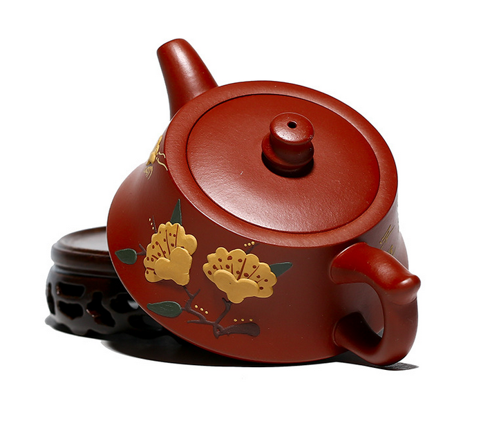 Chinese Yixing Zisha Clay Handmade Exquisite Teapot （牡丹纳瓢 底款：王国望）