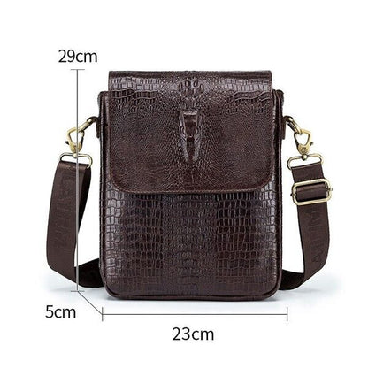 Real Leather Men's Bags, Desinger Crocodile Embossed Shoulder/Messenger bags