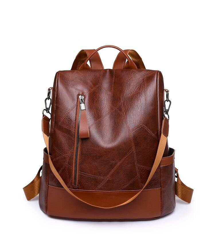 Women's Ladies Leather Backpack Anti-theft Rucksack Girl's Travel Shoulder Bag