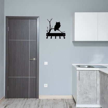Owl Bird Key Rack Hanger Wall Mounted Hook UpMetal Wall Art Home Accessories