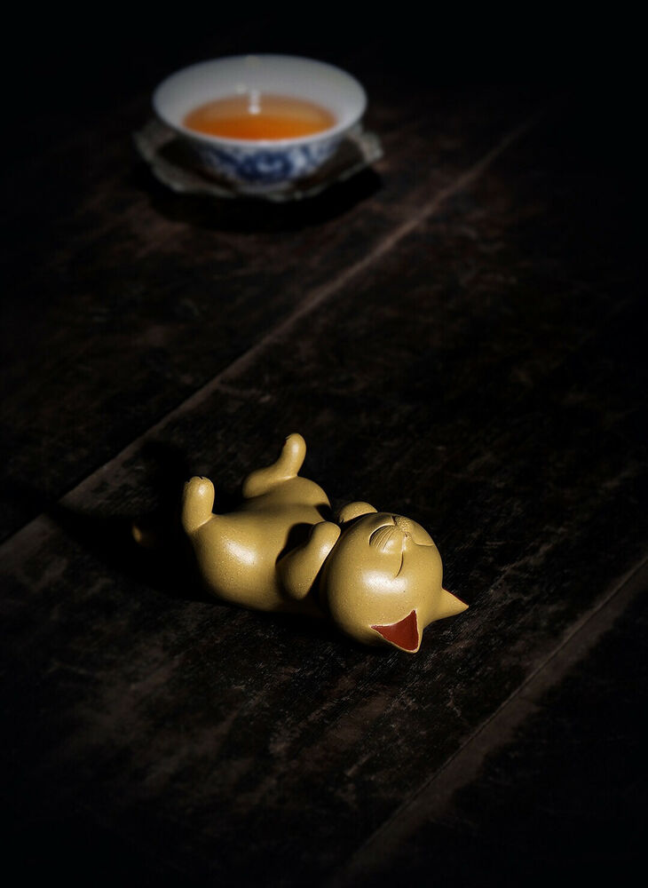 chinese yixing zisha tea pet cat decoration DuanClay Lazy CAT