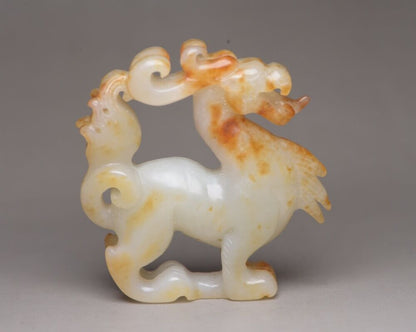 Collection Chinese Hetian Jade Carved Beast Statue Exquisite Unique Figurine Art