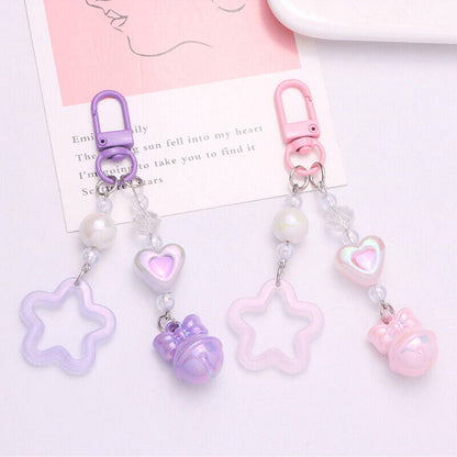 Pentagram y2k Star Keychain Cute Charm Key Ring Handbag Lanyard Accessories