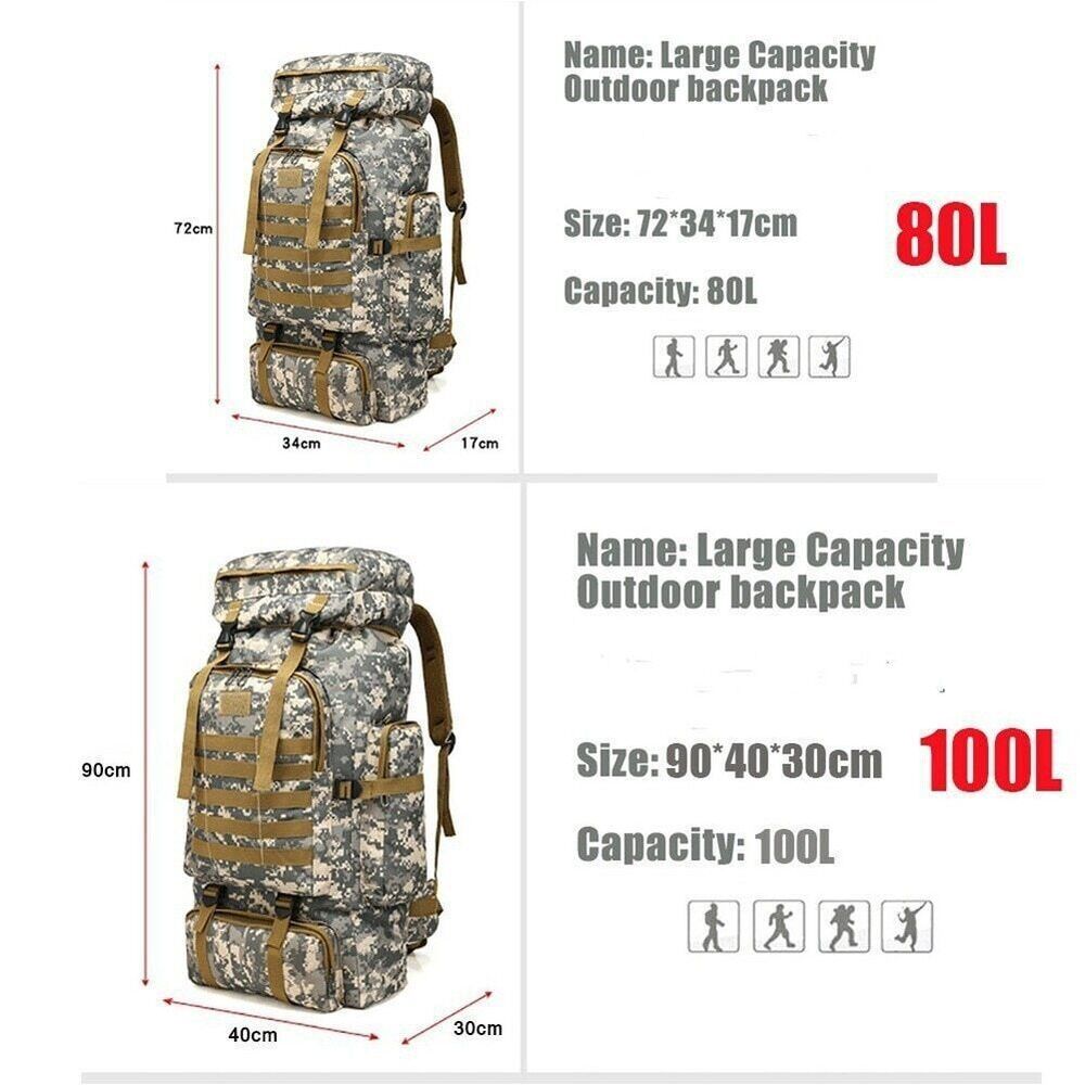 Mountaineering Bag 80L/100L Bag Backpacks Backpack Outdoors Camping Travel Bags