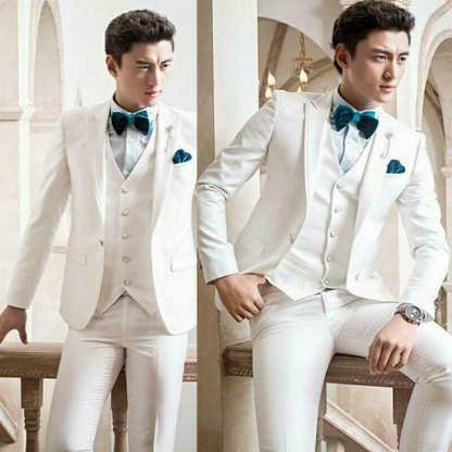 Men's Wedding Suit Business Party Tuxedo Groom Blazers Jacket Vest Pants Set New