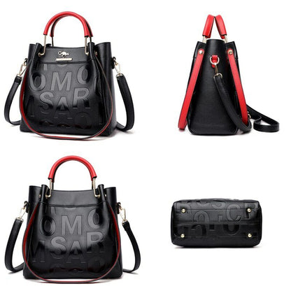 Luxury Handbags Letter Pu Leather Women Shoulder Bags Big Capacity Crossbody Bag