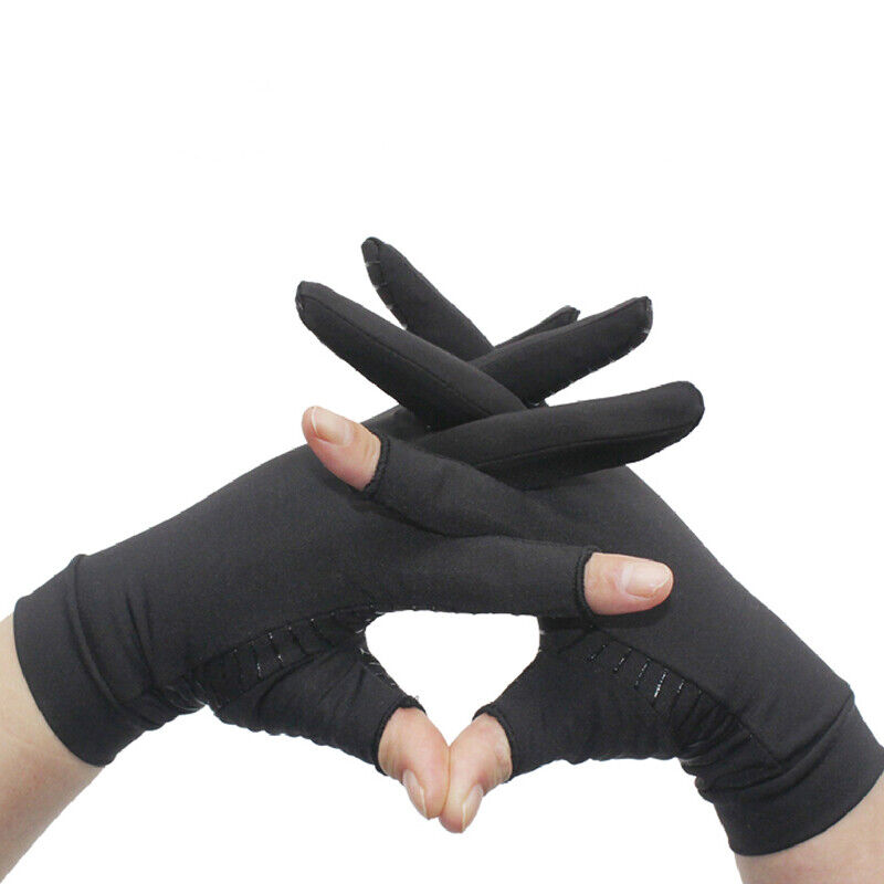 2 Pairs Copper Compression Arthritis Gloves Carpal Tunnel Joint Pain Relief