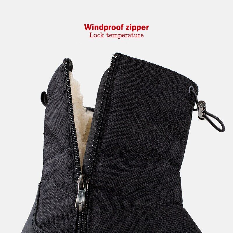 High Boots Man Travel Snow Boots Zipper Non-slip Shoes Men Velvet Shoes Male