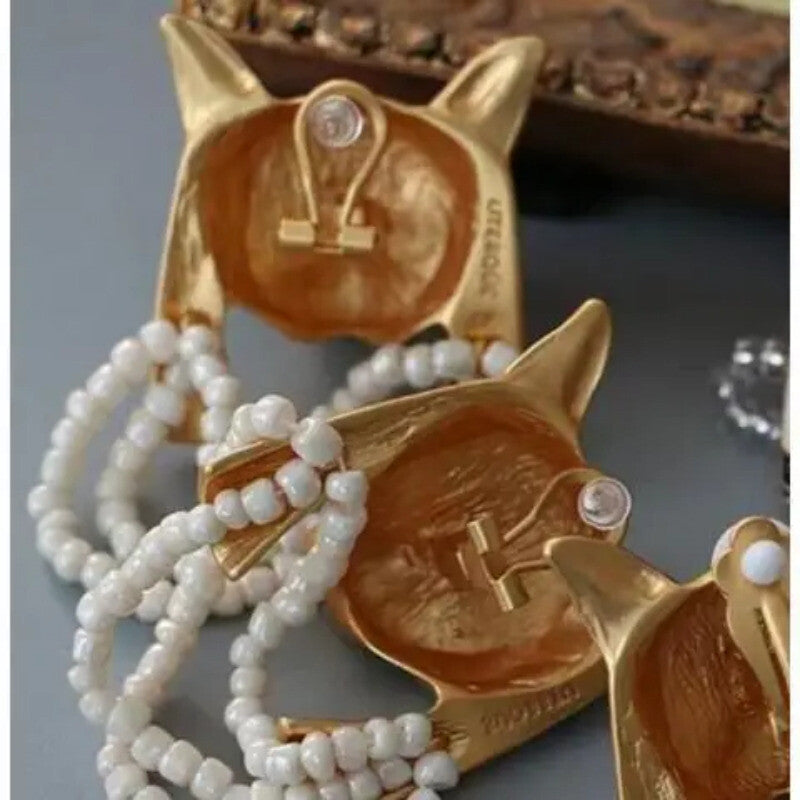 1 Pair of Exquisite Egyptian Cat-shaped Ear Clips Earrings Women