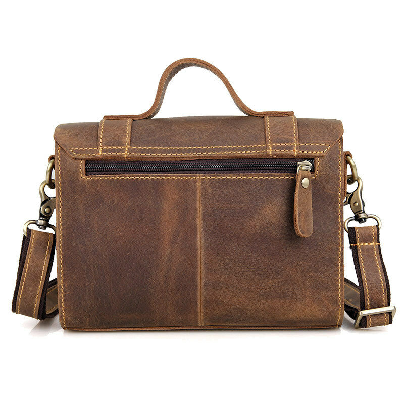 Men and Women Crazy Horse Leather Shoulder Messenger Bag Travel Small Handbag