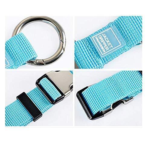 2PCS Add a Bag Luggage Strap Jacket Gripper,Heavy Duty 11 inches, Black/Blue