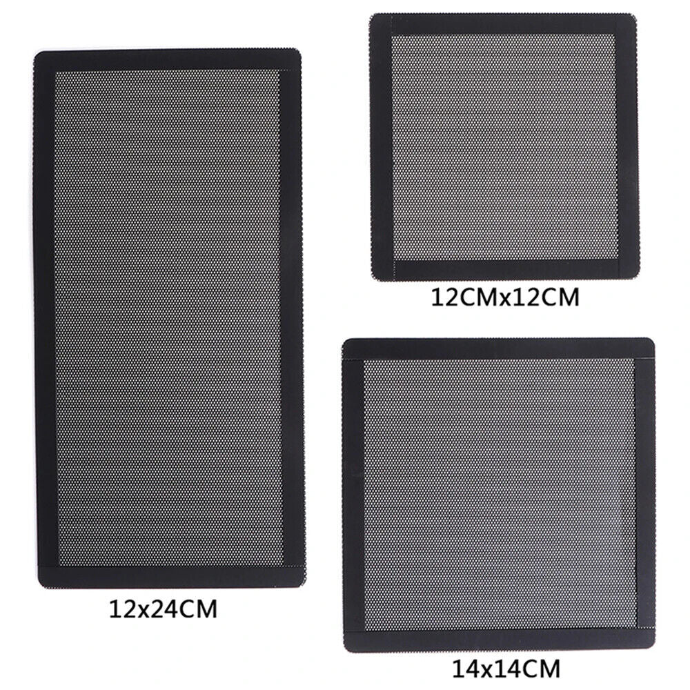 PC Case Dust Filter Mesh Black PVC Cooling Fan Computer Guard Cover Horn Net Kit