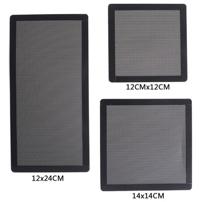 PC Case Dust Filter Mesh Black PVC Cooling Fan Computer Guard Cover Horn Net Kit