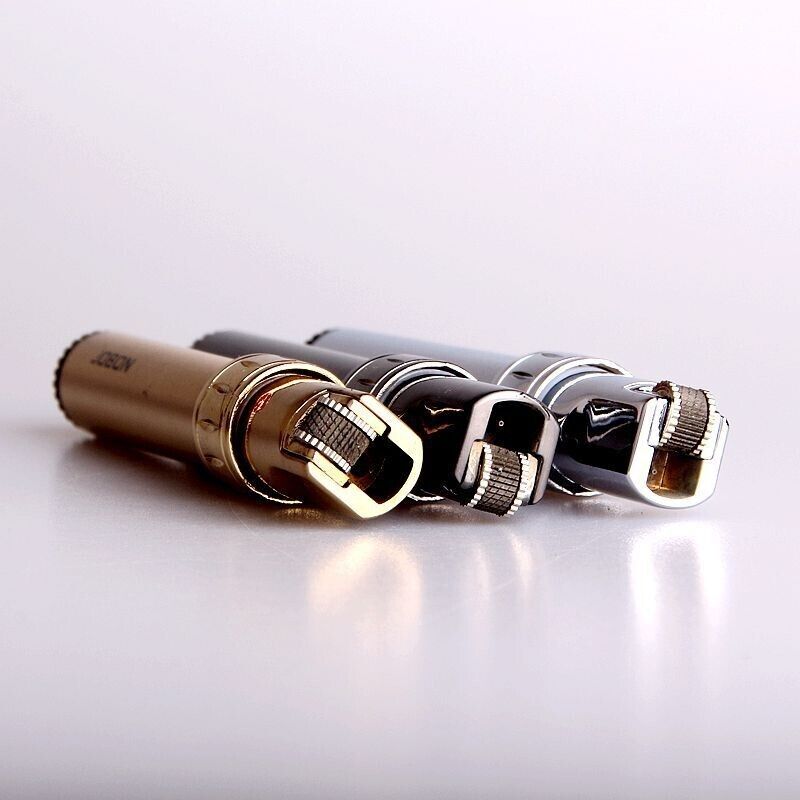 NEW Flint Wheel Lighter Windproof Butane Gas Jet Metal Creative Stick Lighters,