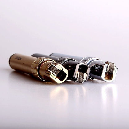 NEW Flint Wheel Lighter Windproof Butane Gas Jet Metal Creative Stick Lighters,