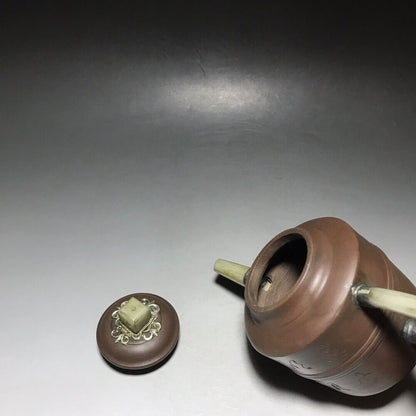 vintage chinese yixing purple clay teapot zisha ceremony carving Collectible art