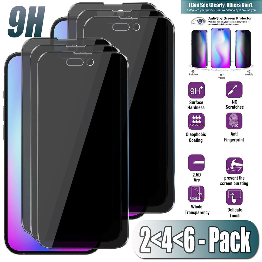 For iPhone 14 Pro/Pro Max/Plus Privacy Tempered Glass Anti-Spy Screen Protector