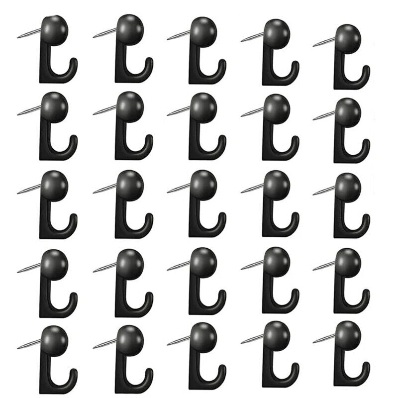 Message Board Holder 50Pcs Metal Plastic Hook-Shaped Push Pins Paper Thumb Tacks