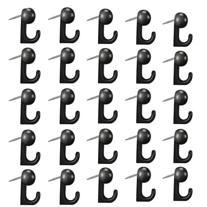 Message Board Holder 50Pcs Metal Plastic Hook-Shaped Push Pins Paper Thumb Tacks