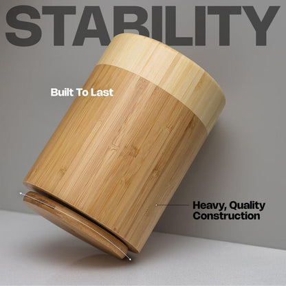 Rotating Bamboo Utensil Holder for Kitchen Counter Wooden Home Decoration Gift