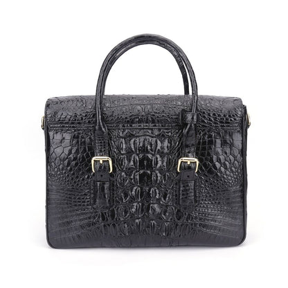 Crocodile Alligator Skin Men's Business Briefcase, Desinger Eagle Head Handbags