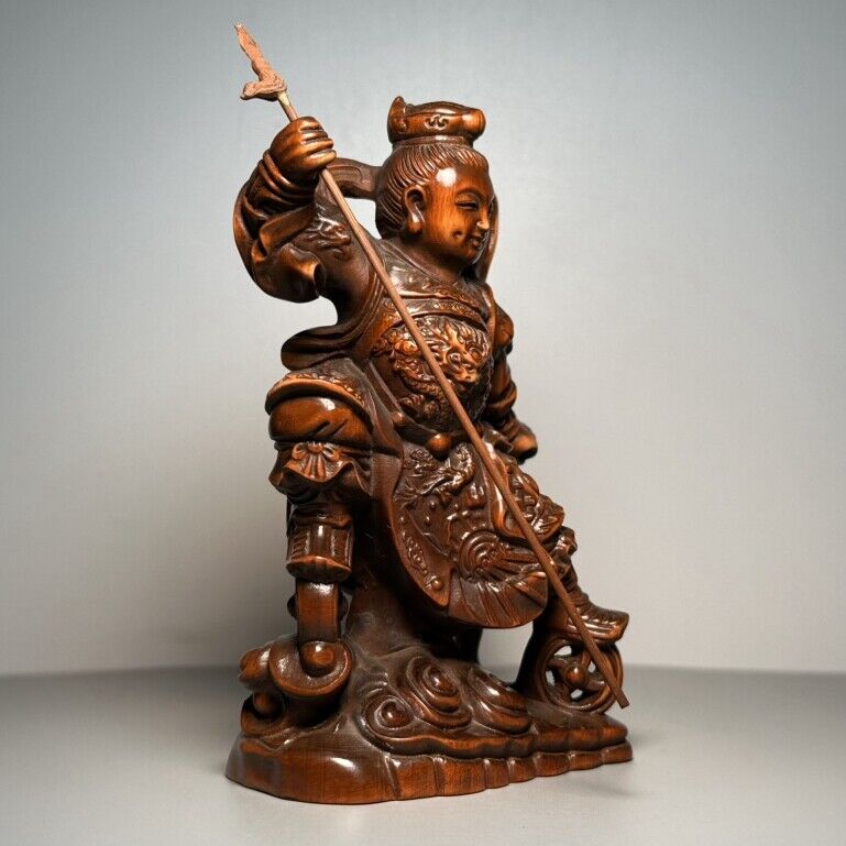 Collection Chinese Boxwood Carving Child Statue Wooden Sculpture Decor Artwork