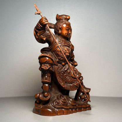 Collection Chinese Boxwood Carving Child Statue Wooden Sculpture Decor Artwork