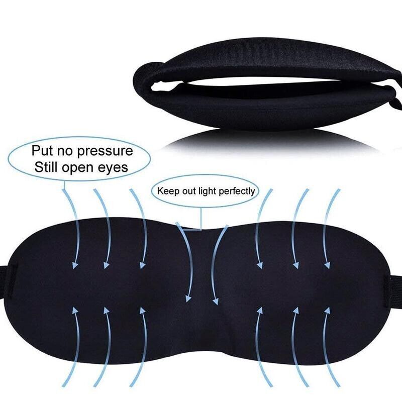 2 Pack Travel 3D Eye Mask Sleep Soft Padded Shade Cover Relax Blindfold Sleeping