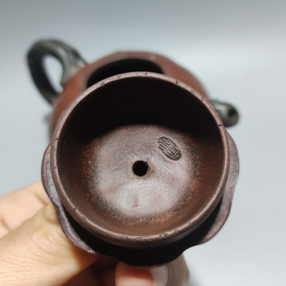 Vintage Chinese Yixing Purple Clay Teapot Zisha Ceremony Ceramic Pumpkin Teaware