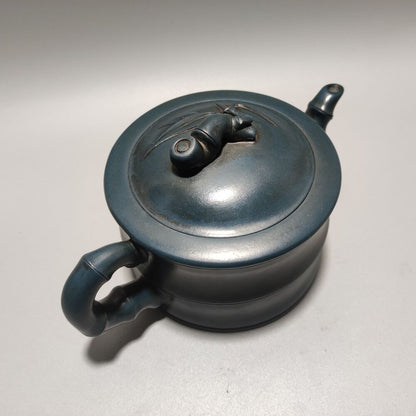 Vintage Chinese Yixing Purple Clay Teapot Zisha Ceremony Ceramic Bamboo Teaware