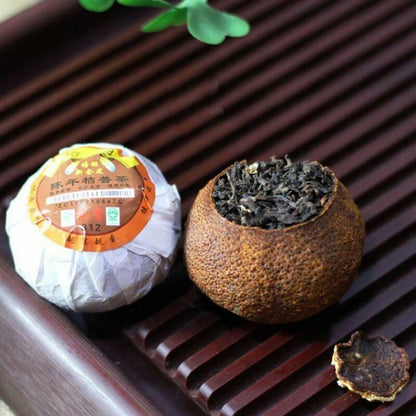 500g Big Red Mandarin Pu-Erh Menghai Black Tea Natural Tangerine Bowls-