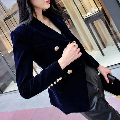 Women Midnight Office Lady Double Suit Jacket Coat Female Party Clothes Gift