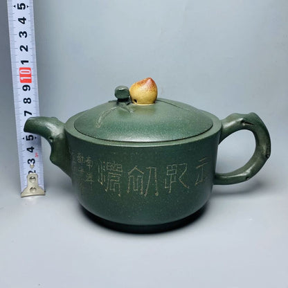 Vintage Chinese Yixing Purple Clay Teapot Zisha Ceremony Fashion Bamboo Teaware