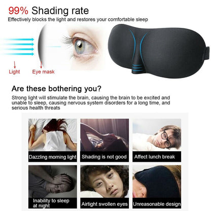 3D Sleep Mask Silk Men Women Dry Eye Mask Sleeping Padded Shade Cover Blindfold