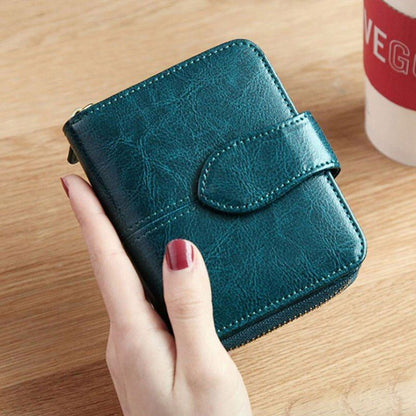 Leather Wallet Women Short Mini Clutch Purse Coin Pocket Credit Card Holder Bag