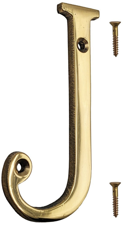 4-inch House Letter with Mounting Screws, Polished Brass, Shiny Gold Color