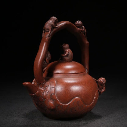 Chinese Yixing Purple Clay Teapot Tea Set Pot Zisha Ceramic Cute Decor Figurine